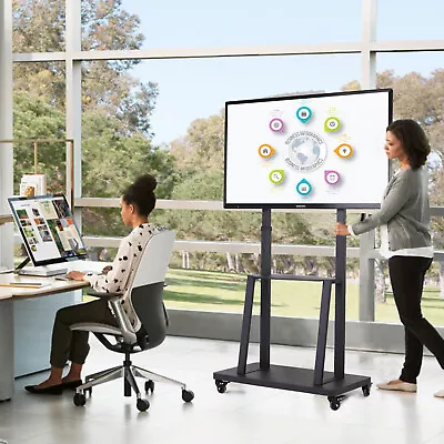 Mobile TV Cart Floor Stand Mount Height Adjustable Large Trolley For 32- 80  TV • £84.91