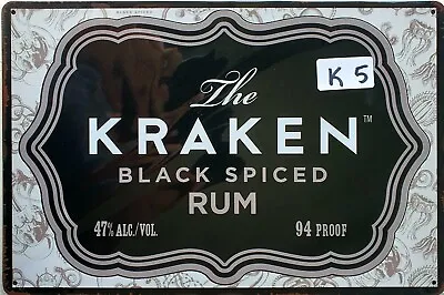 Kraken Spiced Rum Release The Kraken Tin Signs Bar Shed & Man Cave AU Seller • $9.95