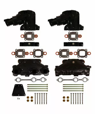 MERCRUISER EXHAUST Manifold Riser Elbow Kit 4.3 4.3L Dry Joint W/ 1.7  Spacers • $1350