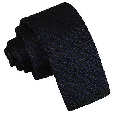 Mens Skinny Tie Knit Knitted Diagonal Stripe Formal Casual Necktie By DQT • $11.17