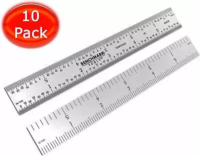 Benchmark Tools 10ea 6  4R Rigid Machinist Ruler Grads Brushed Stainless Steel • $34.99