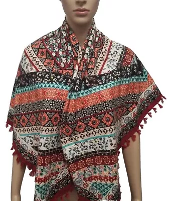 Women Ethnic Square Scarves Shawl  Colorful  42 ×42  • $8.98