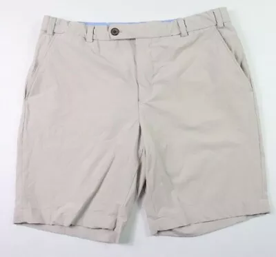 Brooks Brothers Red Fleece Flat Front Shorts Mens 36 Chino Khaki Nylon Shorts • $19.99