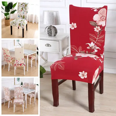 $2.74 • Buy Printed Dining Chair Cover Stretch Seat Cover Removable Slipcover Home Dinning
