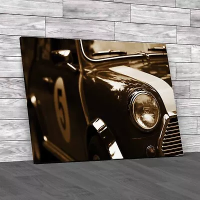 Timeless Mini Cooper Iconic Automotive Charm Sepia Canvas Print Large Picture • £14.95