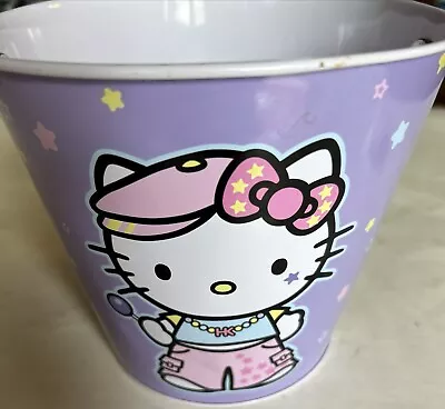 Hello Kitty Purple Tin Bucket Pail With Handle 5-3/4” Tall • $8.99