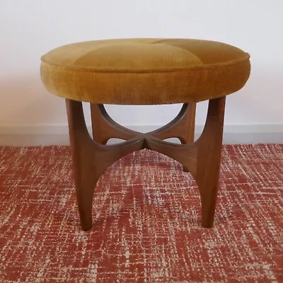 Superb Vintage G Plan Astro Teak And Gold Dressing Foot Stool. Mid Century 1960s • £160