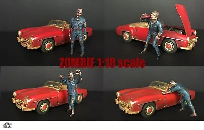 American Diorama 1:18 Scale Figure Bundle- Zombie Mechanics - Set Of 4 Figures • $35.99