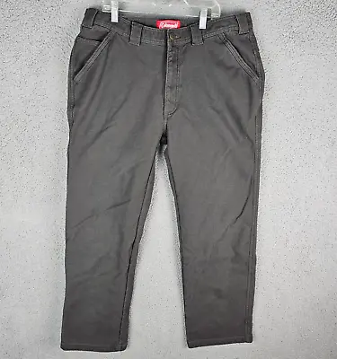 Mens Size 36X32 Coleman Stretch Work Pants Dark Gray Fleece Lined • $24.95