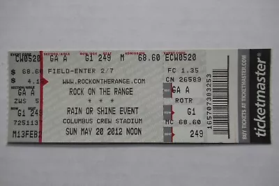 Rock On The Range Concert Tour 5/20/2012 Full Ticket Columbus Rob Zombie Manson • $29.99