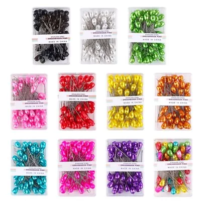 50 Pcs Colored Sewing Pins Diamond-Head 2 Inch For Fabric Sewing Clothing Design • £6.16