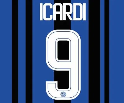 Icardi #9 Inter Milan 2017-2018 Home Football Nameset For Shirt • £12.50