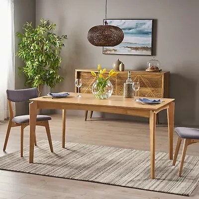 Domina Mid-Century 6-Seater Rubberwood Dining Table With Walnut Veneer Table Top • $288.49