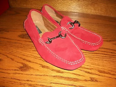 Marc Anthony Men's Size 10.5 RED Suede Leather Comfort Driving Loafers-Worn Once • $39.99