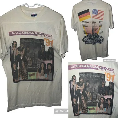 1991 Scorpions Great White Trixter T-Shirt Medium • $99.99