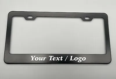 Custom Laser Engraved Black License Plate Frame Stainless Steel Fit BMW Porsche • $12.75