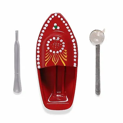 Red Hand Painted Fun Steam Powered Tin Toy Boat Nav Pop Put Putt Candle Powered • $13.99