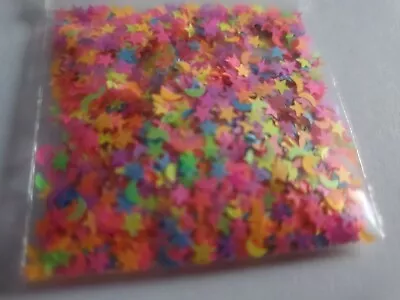 Rainbow Stars & Moons Mix Of 3mm Glitter Sequins Matte For Nails Crafts • $2.40