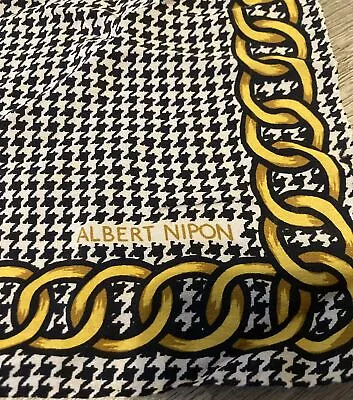 Albert Nippon 100% Silk Scarf Geometric Chain Link Unique Vintage • $9