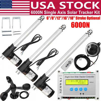 Complete 6000N Solar Tracker Linear Actuator Controller Anemometer System Kit DO • $119.99