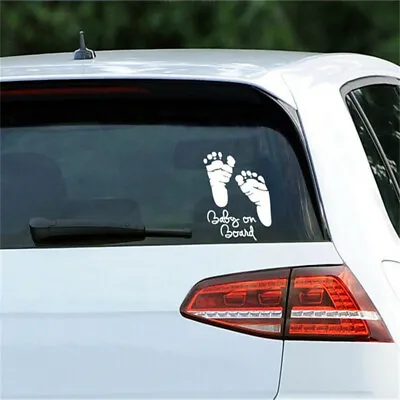$1.79 • Buy Baby On Board Vinyl Car Stickers Graphics Window Vehicle Decal Decoration White