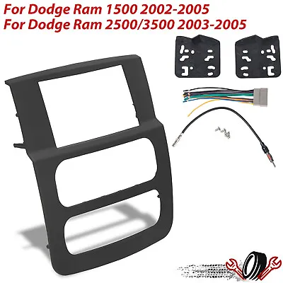 Stereo Radio Double Din Install Black Dash Panel Kit For 2002-05 Dodge Ram Truck • $16.89