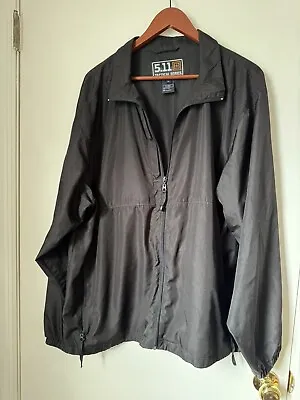5.11 Tactical Windbreaker Mens Size XL Black Full Zip Outdoor Workwear Casual • $29.99