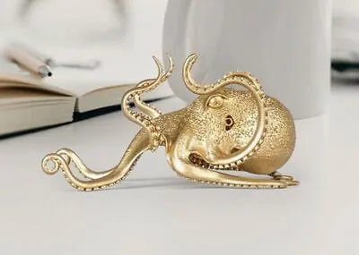 Octopus Animal Metal Gold Statue Small Sculpture Tabletop Figurine Decor Gifts • $26.03