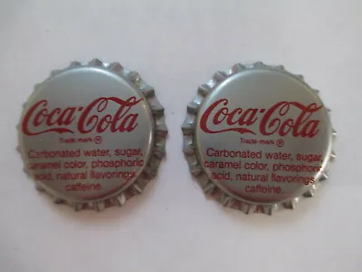 Coca-Cola Bottle Cap Magnets Made From Vintage Bottle Caps Silver Set Of 2 • $6