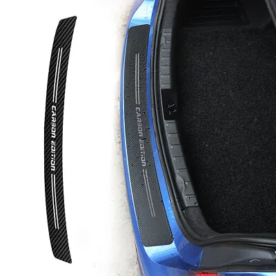 Black Carbon Fiber Rear Trunk Bumper Guard Decal Sticker Protector Accessories • $10.81