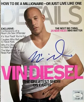 Vin Diesel Signed Autograph 9x10.5 Photo JSA COA Auto Magazine Detail Sexy Groot • $234.99