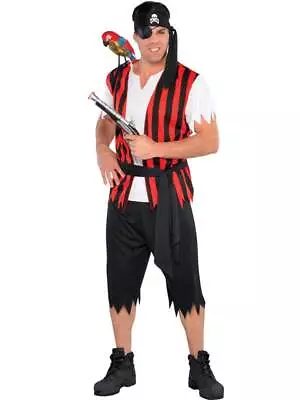 Adults Mens Ahoy Matey Pirate Fancy Dress Caribbean Captain Jack Costume • £20.99