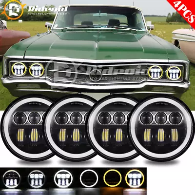 4PCS 5.75  5-3/4  Inch LED Headlights Halo Ring DRL For Buick Electra Wildcat • $99.99