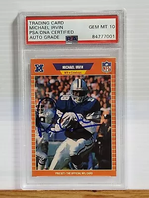 Michael Irvin 1989 Pro Set ON CARD Autograph Auto Rookie Card GM 10 Cowboys • $239.99