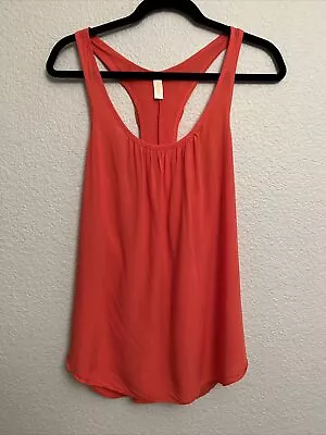 Y2K Top Orange Ruffle Camisole Rayon Fairy Grunge Tank 90s Racerback Layer M • $6.99