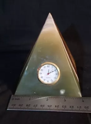 Vintage Egyptian Marble Pyramid Mantle Clock • $25