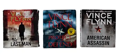 3 American Assassin Last Man Protect Defend Vince Flynn Audio Book Abridged Lot • $19.97