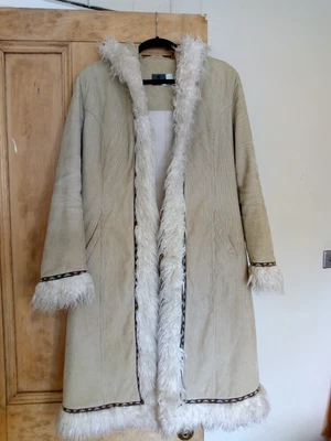 £40 • Buy Afghan Style Coat, Faux Fur Maxi Afghan Coat, Boho Maxi Coat Size M