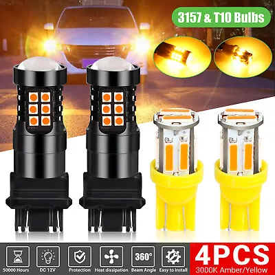 4x Amber LED Turn Signal Light + Side Marker Bulb For Chevy Silverado 1500 Tahoe • $13.98