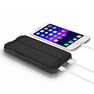 $16.36 • Buy Solar Power Bank 20000mAh USB LED Portable Charger For Cell Phone And Electronic