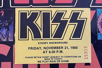 Rare Kiss Aucoin 1980 Sydney Australia Concert Ticket.kiss 1980 Sydney  • $140