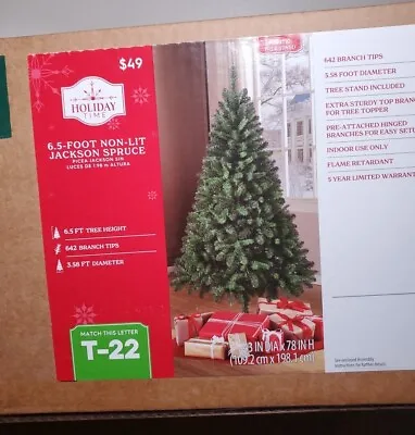 6.5 Ft Non-Lit Jackson Spruce Artificial Christmas Tree By Holiday Time • $37.99