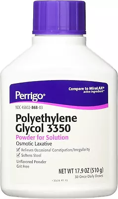 Perrigo Polyethylene Glycol 3350 17.9 Oz (510gm) Powder (Compare To Miralax)  • $25.85