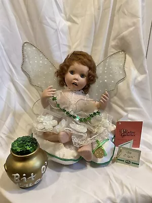 IRISH “BIT O’ LUCK” SHAMROCK FAIRY Porcelaine Doll By Cindy McClure • $29