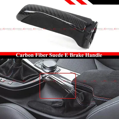 For Bmw E90 E92 F30 F32 F80 F82 Real Carbon Fiber Suede E Brake Handle Handbrake • $52.99