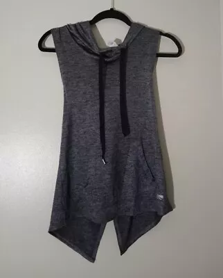 Marika Women's Charcoal Gray Hooded Sleeveless Activewear Top Size Small. • $4