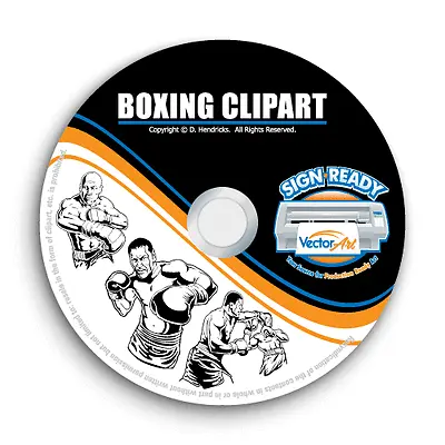 Boxing-boxer Clipart -vector Clip Art-vinyl Cutter Plotter & T-shirt Graphics Cd • $19.95