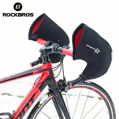 ROCKBROS Road Bike Handlebar Mittens Windproof Coldproof Commuter Warmer Covers • $23.79