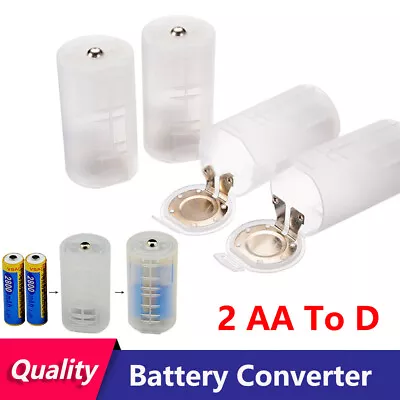 2 AA To D Battery Converter Switcher Parallel Battery Holder Adapter Box Case • £1.76