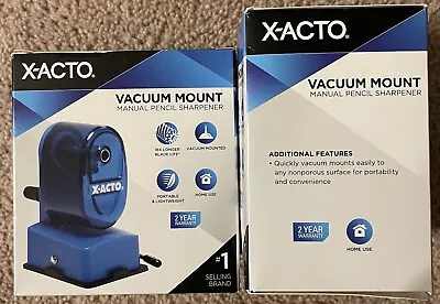 Lot Of 2 X-Acto Blue Vacuum Mount Manual Pencil Sharpeners • $18.99